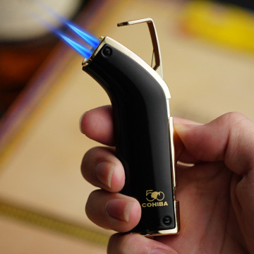 cohiba高希霸雪茄打火机  防风打火机双直冲充气枪式蓝焰点烟器