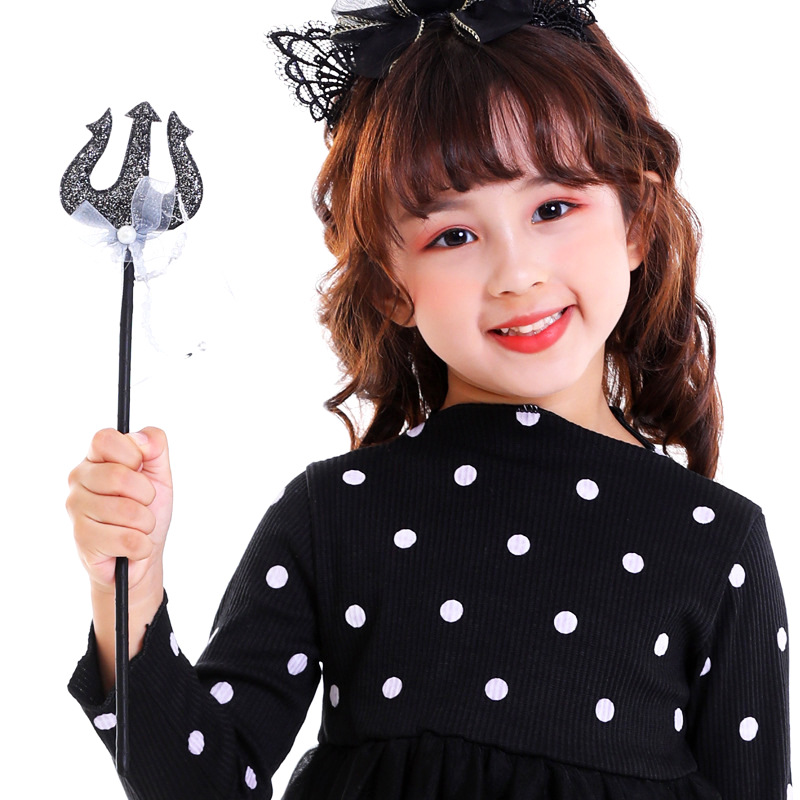 万圣节仙女棒恶魔牛角叉手握权杖儿童三叉魔法棒节日派对表演道具