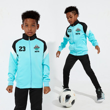儿童足球训练服男童秋冬季长袖外套团购球衣运动队服足球运动套装