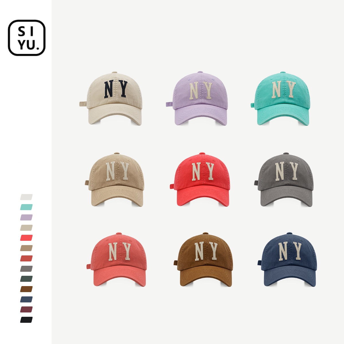 2022 Korean Fashion Brand NY Letter Soft Top Baseball Cap Men's Street Shooting Spring Summer Simplicity Face-Looking Small Peaked Cap for Children
