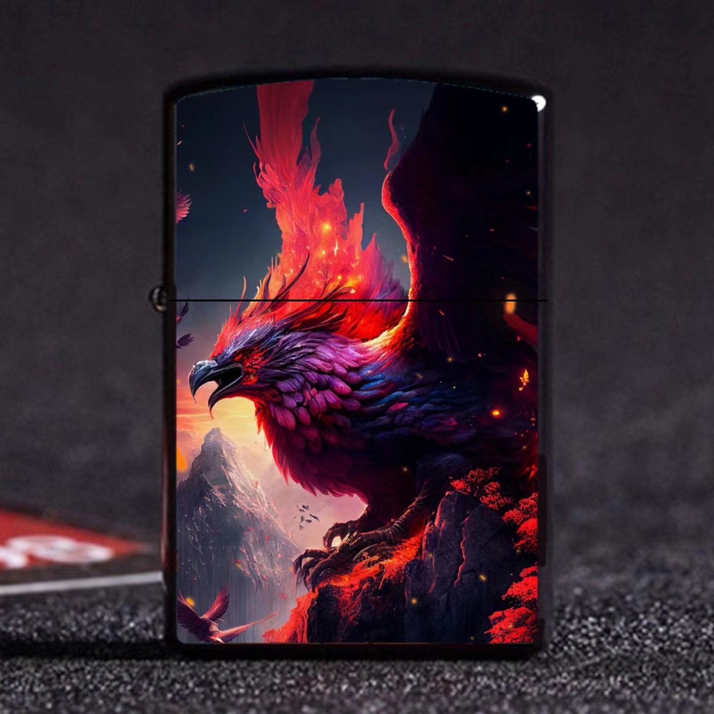 Four Sacred Beasts Qinglong White Tiger Zhuque Xuanwu Kerosene Lighter Creative Advertising Machine Factory Wholesale TikTok Delivery