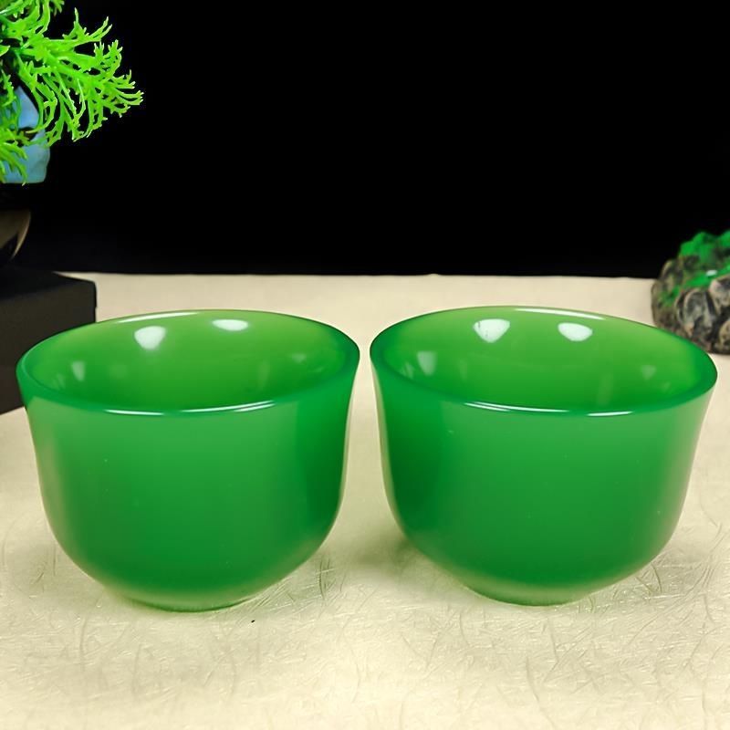 天然阿富汗玉石茶杯酒杯功夫茶具养生玉石单个主人杯套装玉器