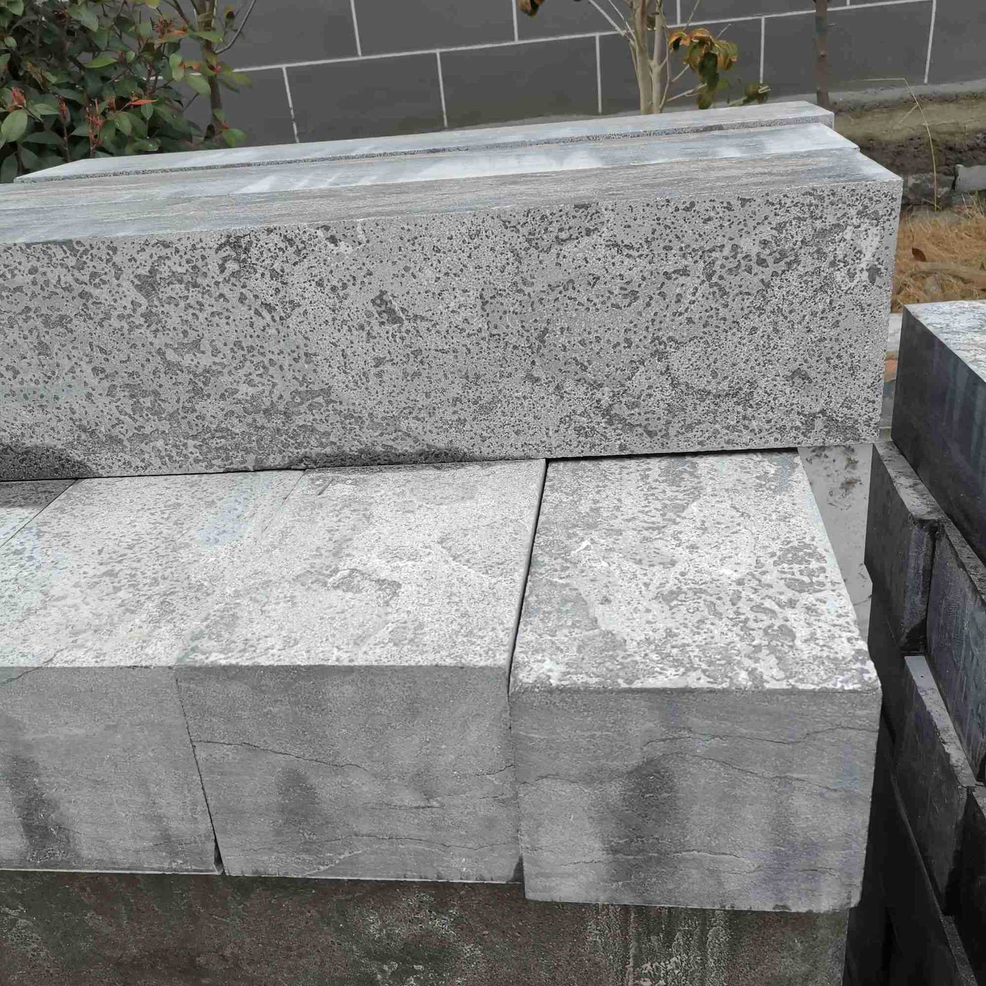 天然青石青白石台阶条石机切面剁斧面荔枝面火烧面防古一寸三斩