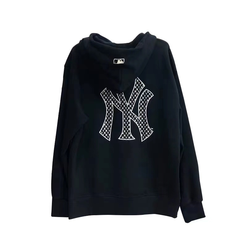 潮牌mlb22高品质秋冬新款背后ny刺绣老花满标男女情侣连帽卫衣衫