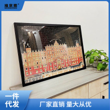 拼图相框1000片框架2000块50x75装裱实木50x70画框挂墙制500批发