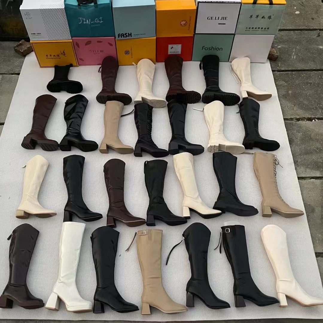 皮靴复古中筒秋冬季新款杂款鞋尾货鞋库存鞋地摊鞋断码鞋厂家批发