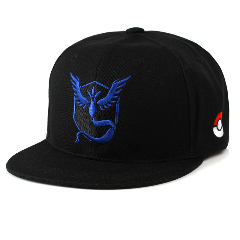 Cross-Border Moltres Embroidery Hip Hop Hat Cartoon Animation Baseball Cap Flat-Brimmed Cap Monster Lightning Frozen Bird Sun Hat