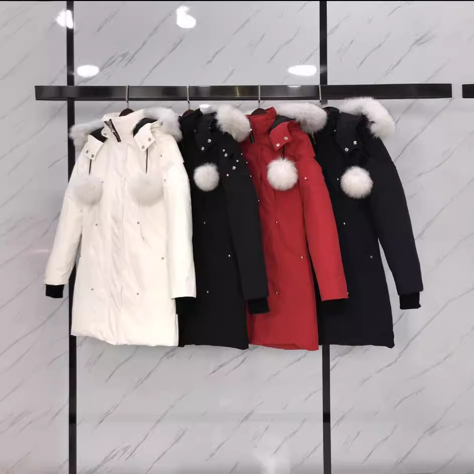 跨境莆田高版本大鹅01款长款剪刀羽绒服加拿大女款外套银狐夹克