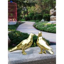 仿不锈钢铜小鸟燕子户外庭院花园室内装饰品仿真鸽子摆件动物雕塑