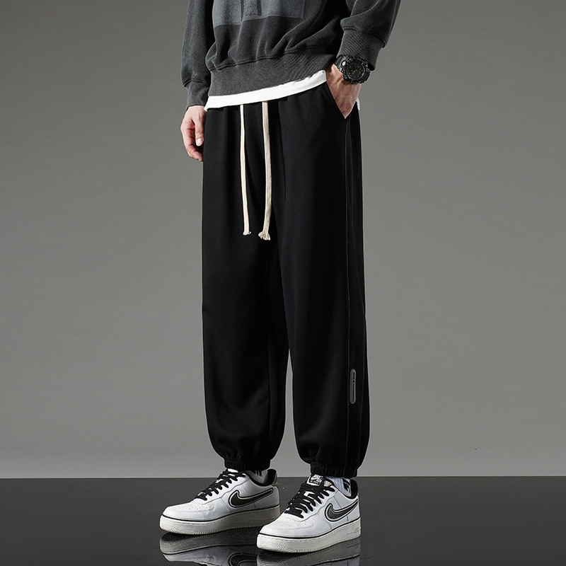 Autumn Pants Men's New Spring and Autumn Straight Sweatpants Wide Leg Casual Trousers Ankle-Tied Loose Men's Pants Fashion Brand Sports Pants