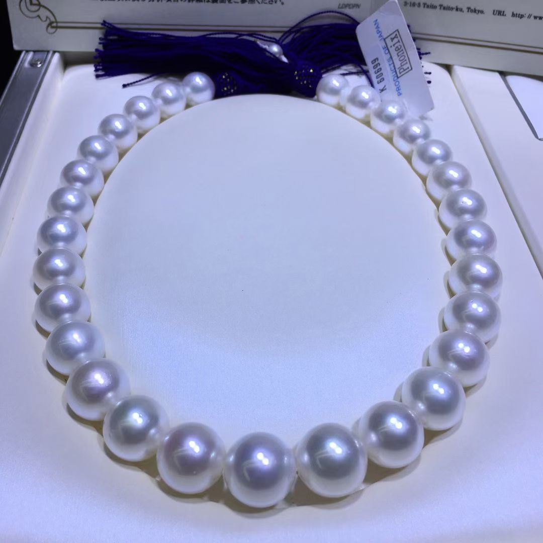 5-2mm海水珍珠澳白野生keshia 半成品项琏强光白亮轻奢侈项链5-6mm近