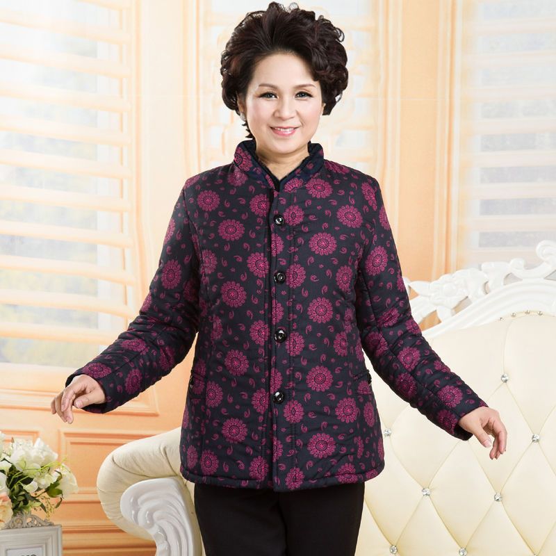 妈妈冬装棉衣中老年女装棉服老年人棉袄女冬季奶奶加绒外套常规款