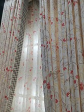 美式法式田园风植物花卉棉麻印花半遮光卧室客厅成品窗帘布料