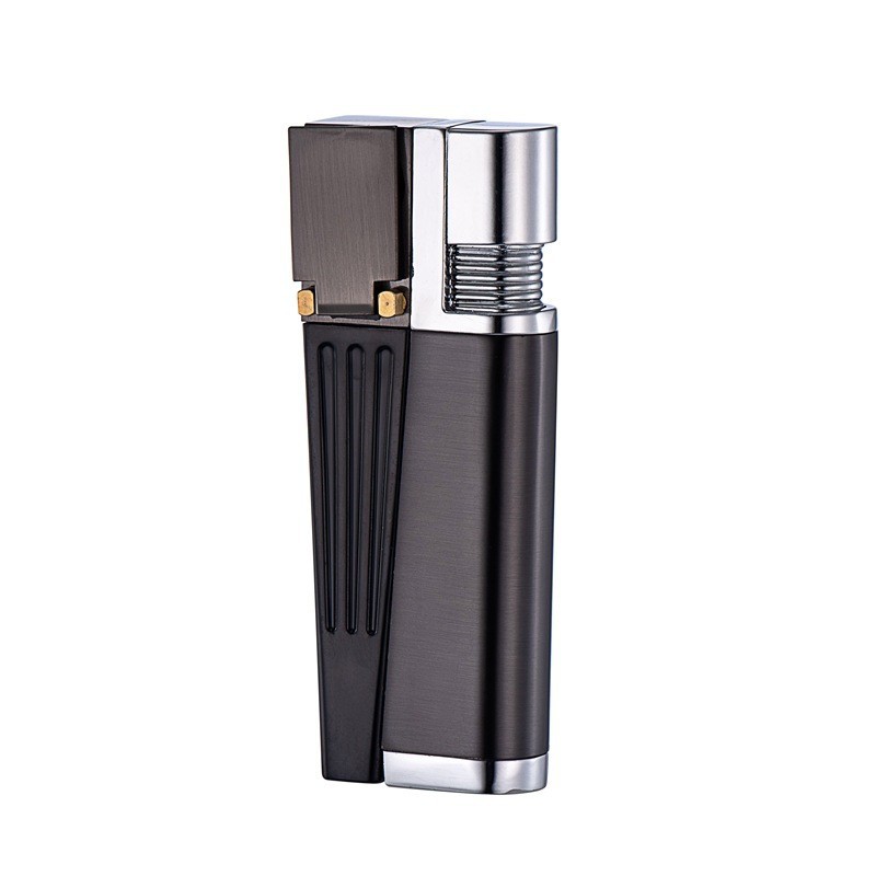 Cross-Border Hot Selling Pipe Lighter Oblique Fire Lighter with Pipe Dual-Purpose Smoking Set Lighter Factory Wholesale