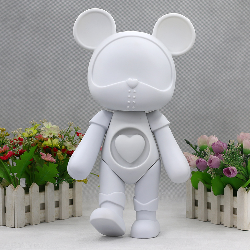 网红手工diy流体星际熊白胚卡通熊摆件搪胶玩具暴力熊厂家批发