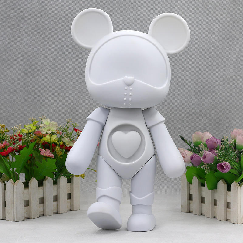 网红手工diy流体星际熊白胚卡通熊摆件搪胶玩具暴力熊厂家批发