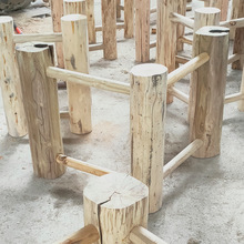 实木大板桌桌腿原木树桩装饰木墩圆柱腿茶台桌会议桌腿木头