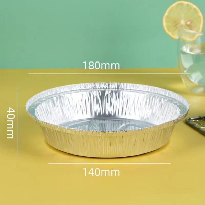 FDA Certified Air Fryer Special Foil Plate Household round Tin Tray Baking Tray Aluminum Foil Box Tin Foil Bowl