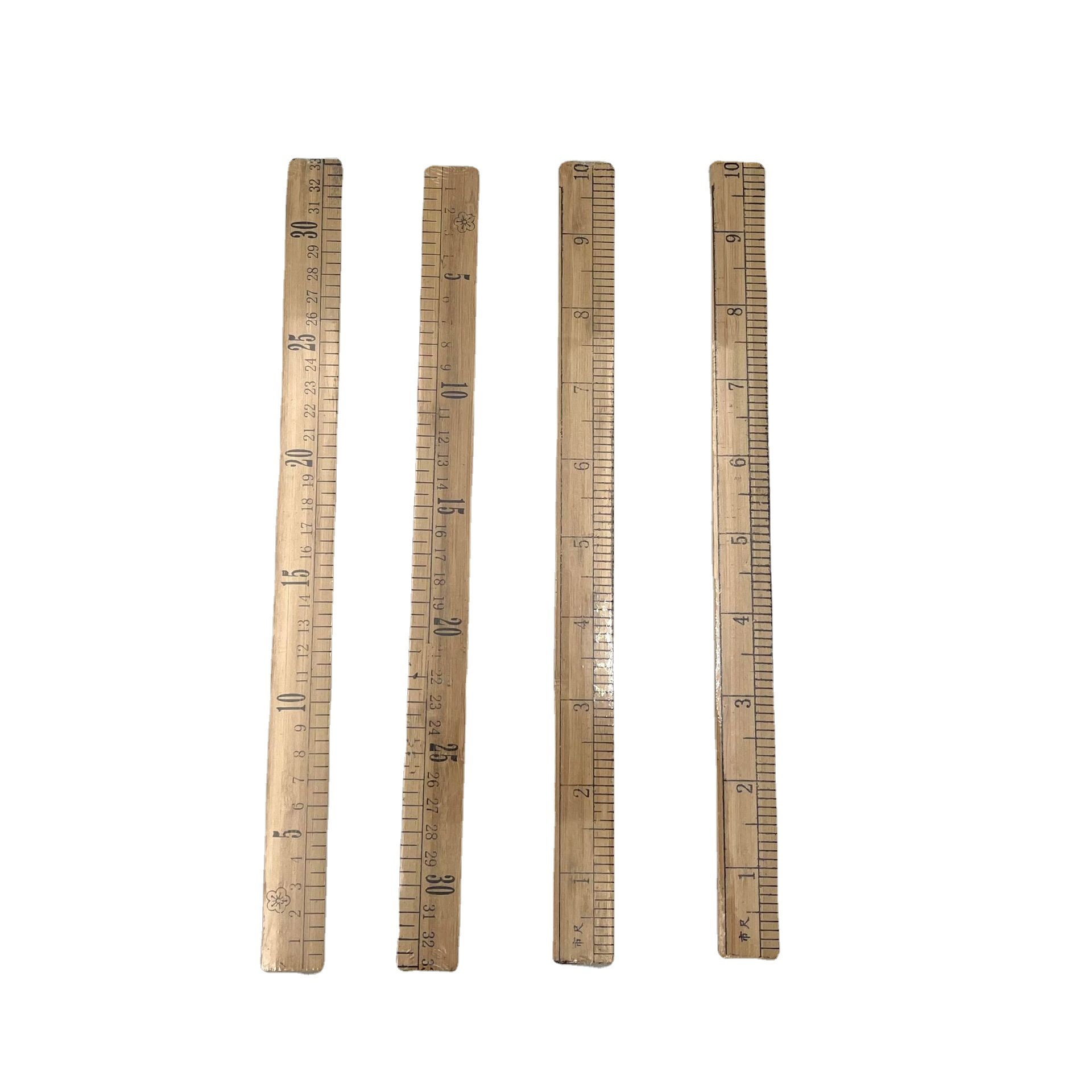 厂家现货 塑料竹子一尺量衣量体市尺 33cm红色黄色裁衣竹尺塑料尺