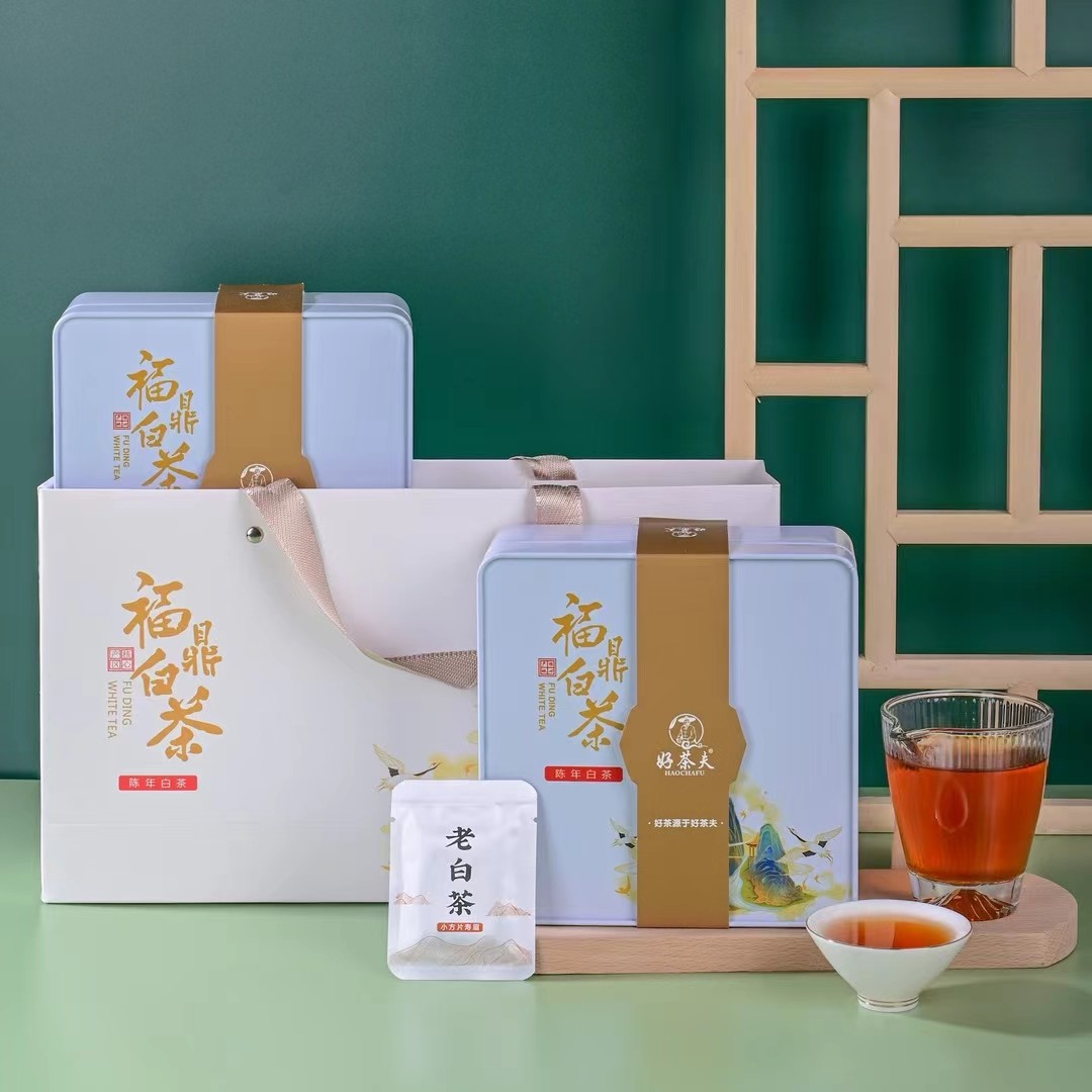 礼盒装250克送礼佳品正宗福鼎白茶高山老白茶寿眉单独小泡装铁盒