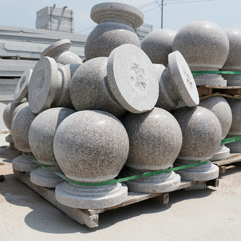 花岗岩拦路球墩 景区广场阻车石球挡车障碍圆球大理石路障石球