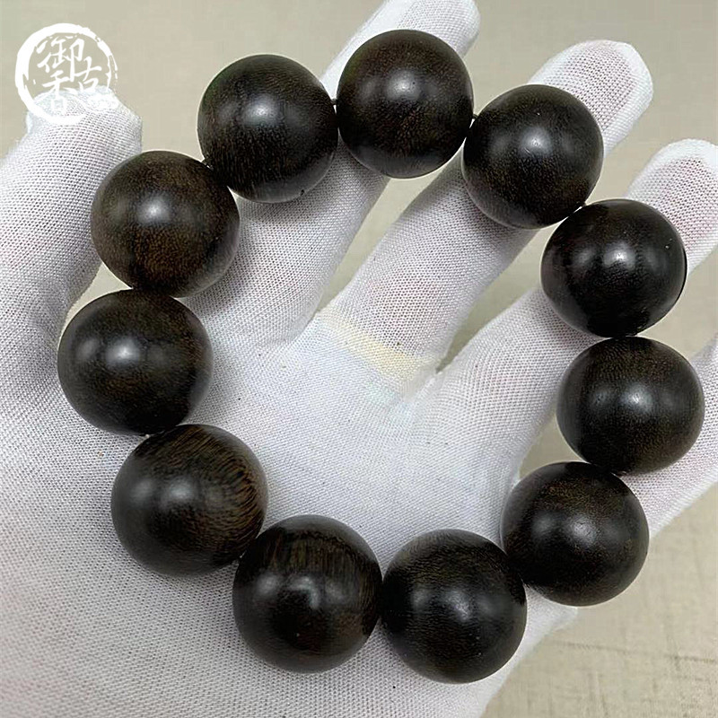 【收藏品】芽庄天然白奇楠沉香手串手链22mm老料佛木念珠霸气男款