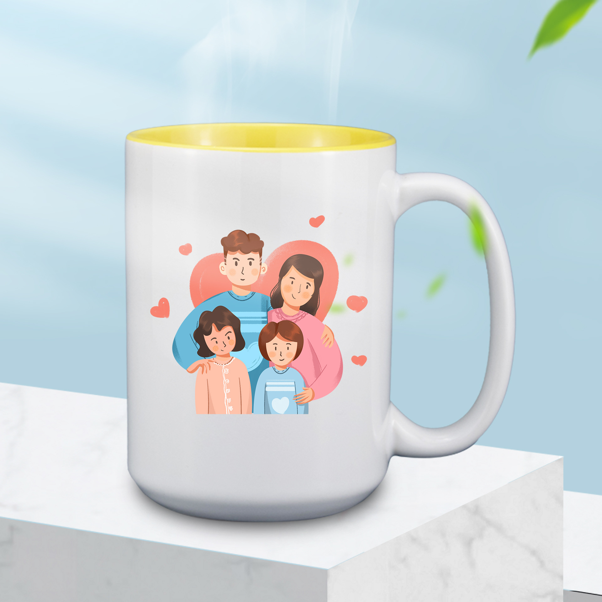 15Oz Inner Color Coated Mug 15Oz Sublimation Heat Transfer Ceramic Cup DIY Blank Mug Wholesale