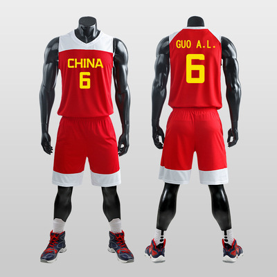 中国队篮球服套装国家队男篮比赛易建联郭艾伦周琦赵睿篮球服印号