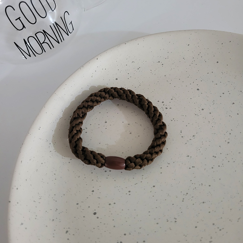 High Elastic Durable Rubber Band Women's Hairtie Woven Hair Band Korean Leather Band Women's Head Rope Internet Celebrity Thick Hair Rope Headdress