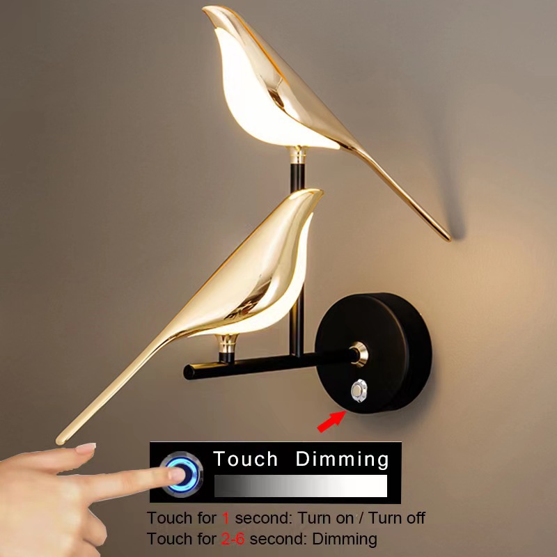 Magpie Wall Lamp Modern Minimalist Living Room Television Background Wall Led Table Lamp Light Luxury Creative Bedroom Hotel Bedside Lamp