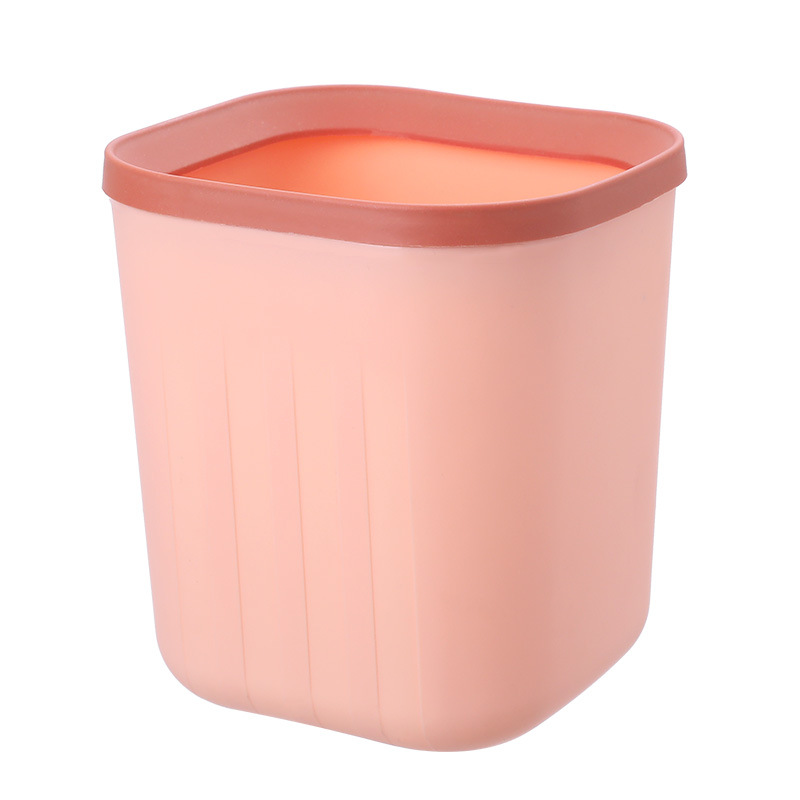 Desktop Small Trash Can Home Table Living Room Square without Cover Tube Mini with Pressure Ring Storage Box Wastebasket