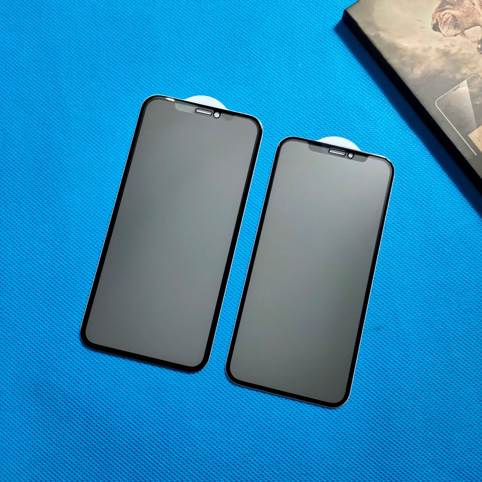 适用iphone12promax蚀刻磨砂防窥钢化膜 3d二合一lg防窥雾面 电镀