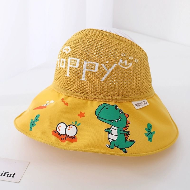 Children's Hat Summer Korean Style Boys' Topless Hat Baby Big Brim Girls' Sun-Proof Uv Protection Sun Hat