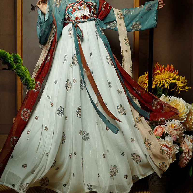 New Arrival in Season Women's Han Chinese Clothing Chinese Style Tang Style Slimming Chest-High Dress Daily Improved Hanfu Suit Spring and Summer