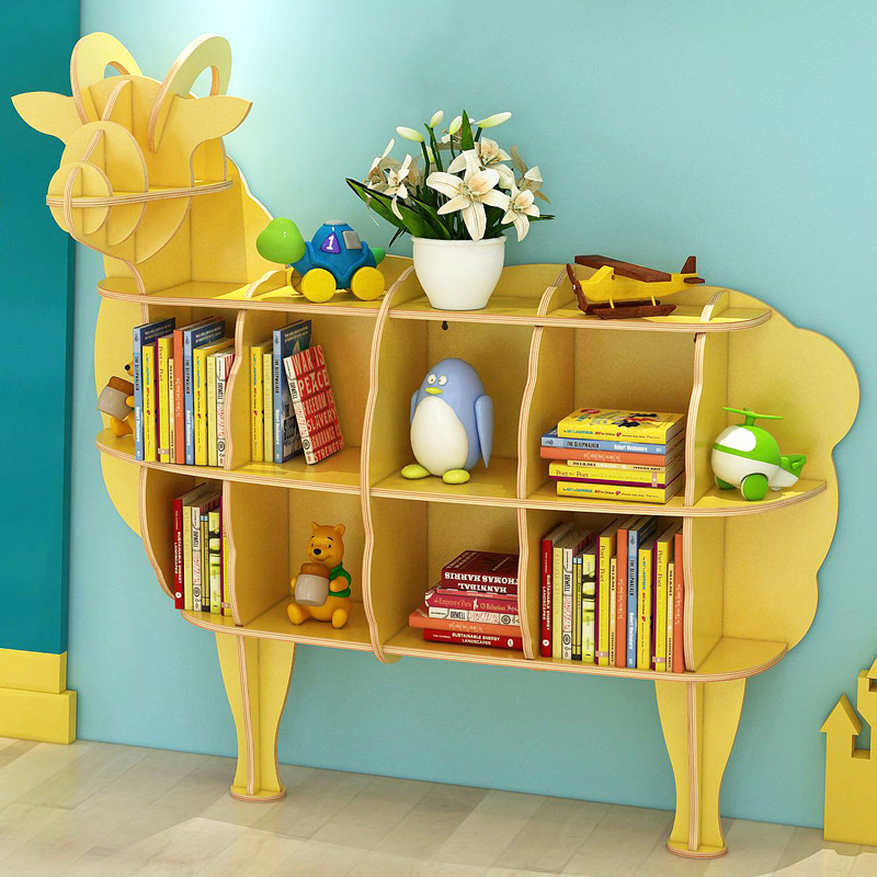 儿童壁挂书架墙上置物架简易家用杂志架宝宝小书架卡通造型绘本架