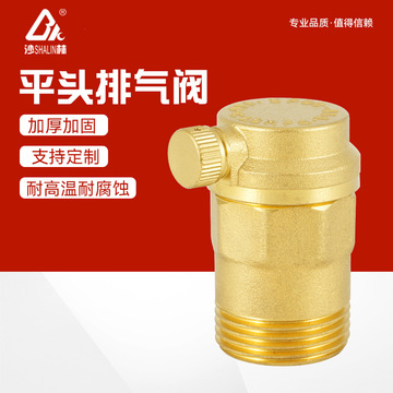 黄铜平头排气阀 4分6分1寸管道工程快速放气阀采暖供热自动排气阀
