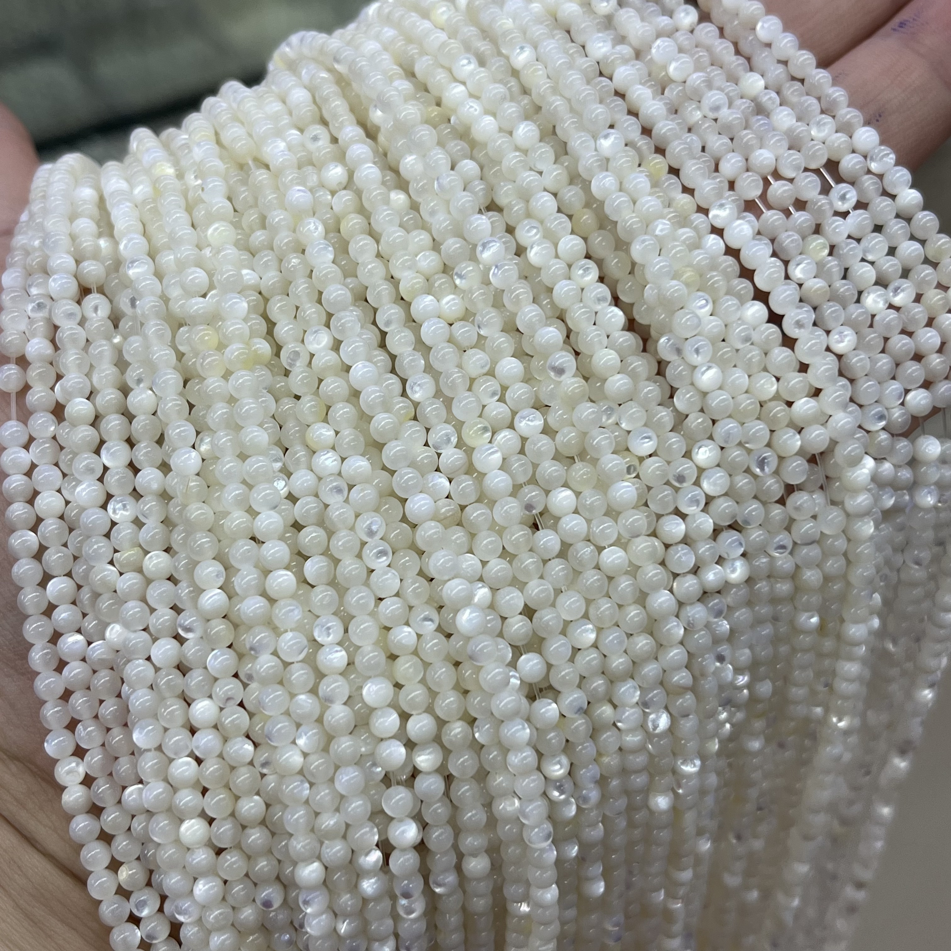 天然深海珍珠母贝白蝶贝散珠圆珠diy饰品手工串珠手链半成品-阿里巴巴