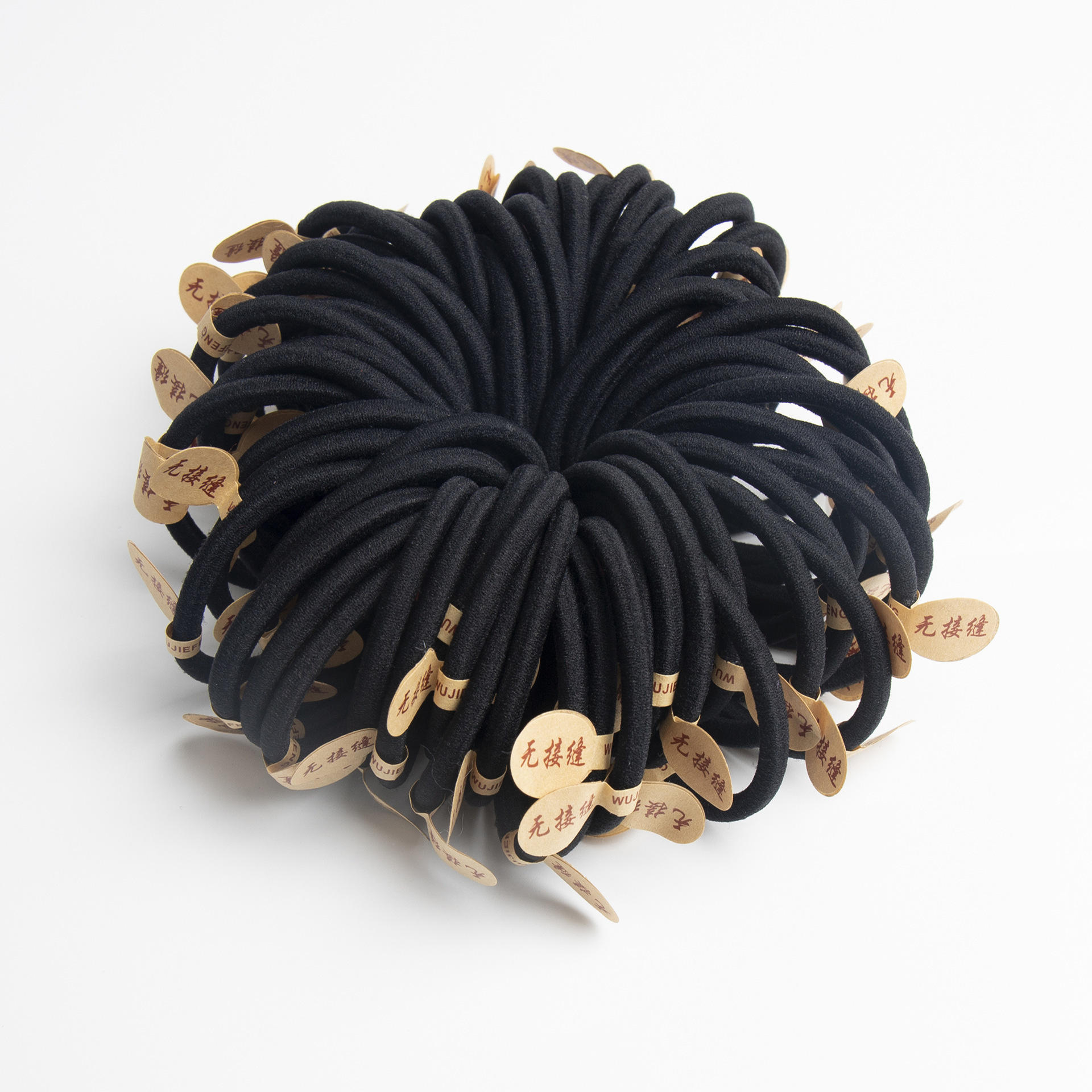 黑色皮筋女扎头高马尾发绳韩国简约橡皮筋发圈无接缝皮套女头绳粗