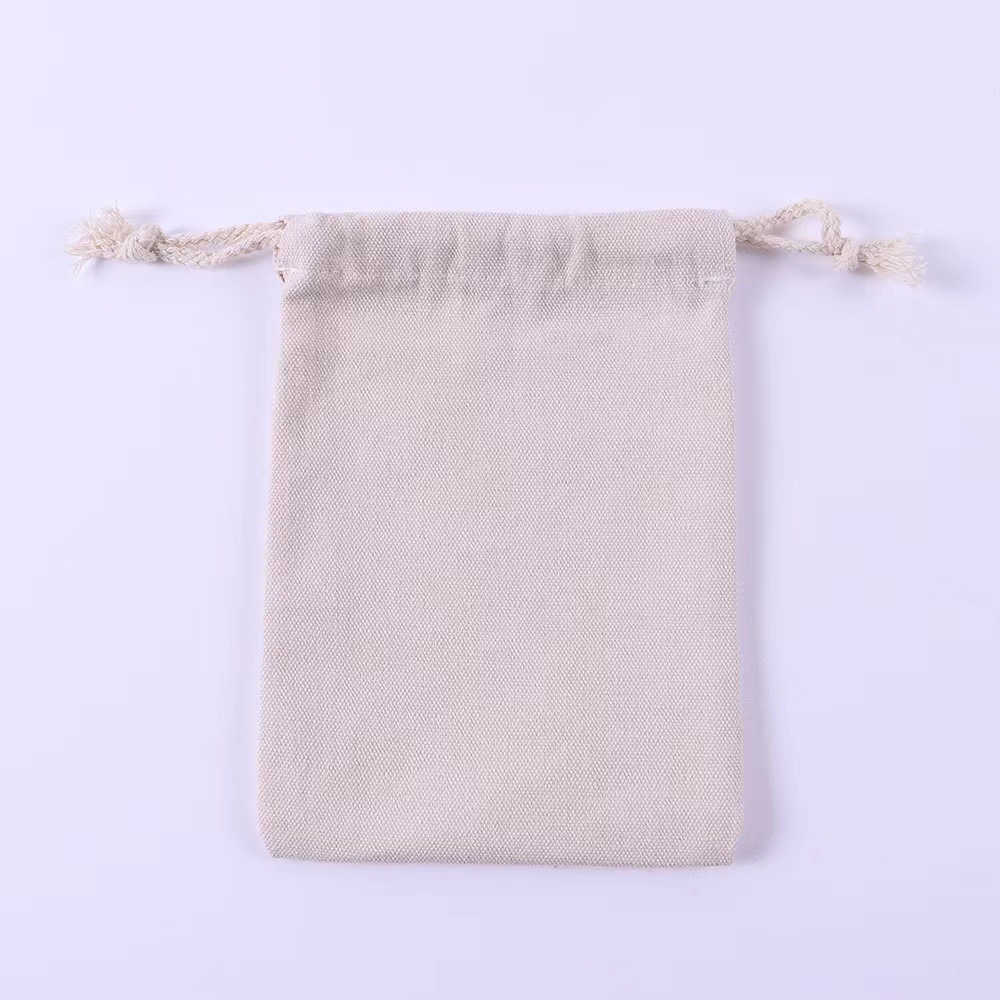 白色棉布袋 大米白面包装抽绳棉布束口袋购物帆布袋可印logo
