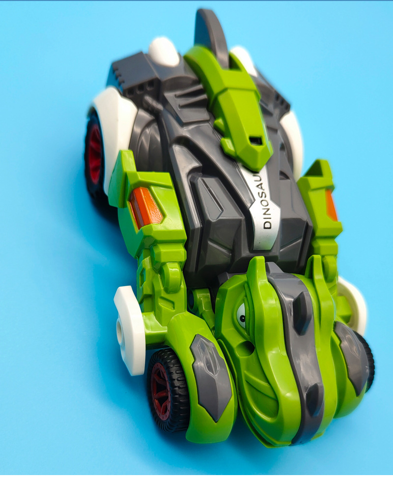 儿童撞击变形恐龙玩具车惯性小汽车模型碰撞变形战车益智玩具批发