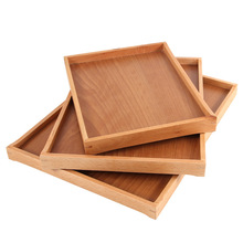 工厂现货面包盘子商用创意酒店餐盘茶水盘刻字家用榉木长方形托盘