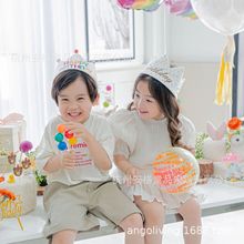 韩国ins儿童糖果波点皇冠生日派对道具装饰摄影满月party周岁拍照