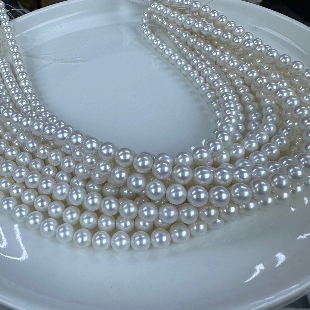 5-8mm极品akoya半成品项链微瑕饰品diy散珠高光高亮-阿里巴巴