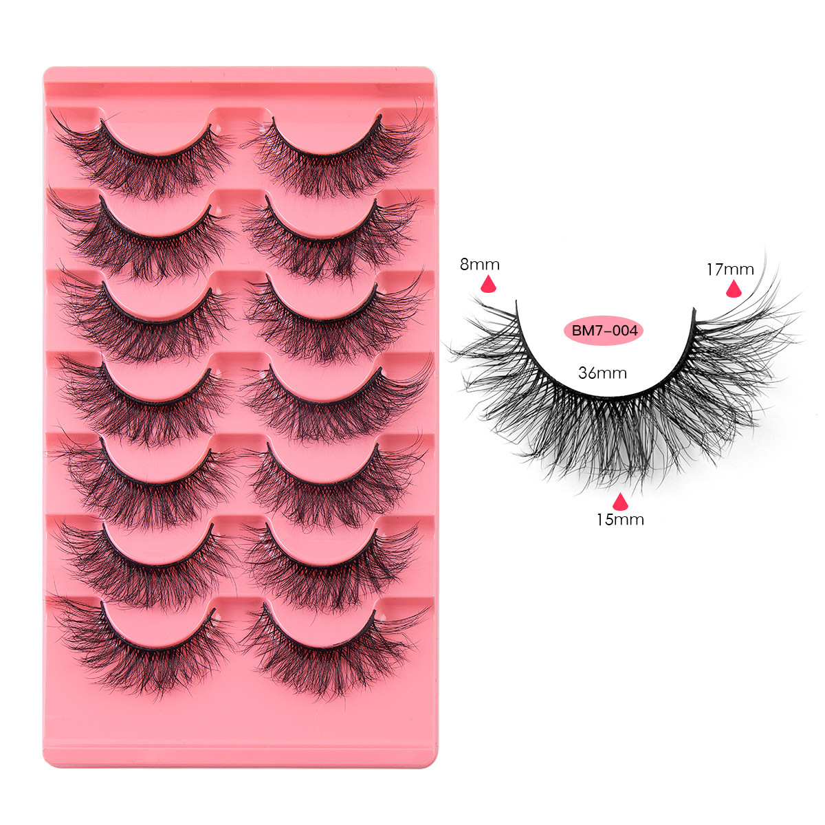 New product 7 pairs of imitation mink hair, fake eyelashes, natural curling and puffing, exaggerated stage makeup, fake 