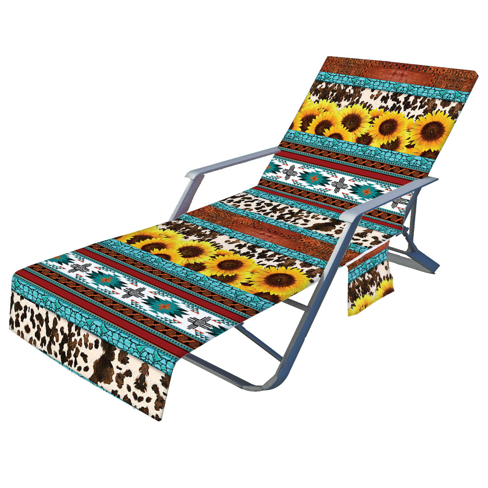 新品超细纤维沙滩椅套躺椅毛巾沙滩巾包3d数码打印几何款一件起订