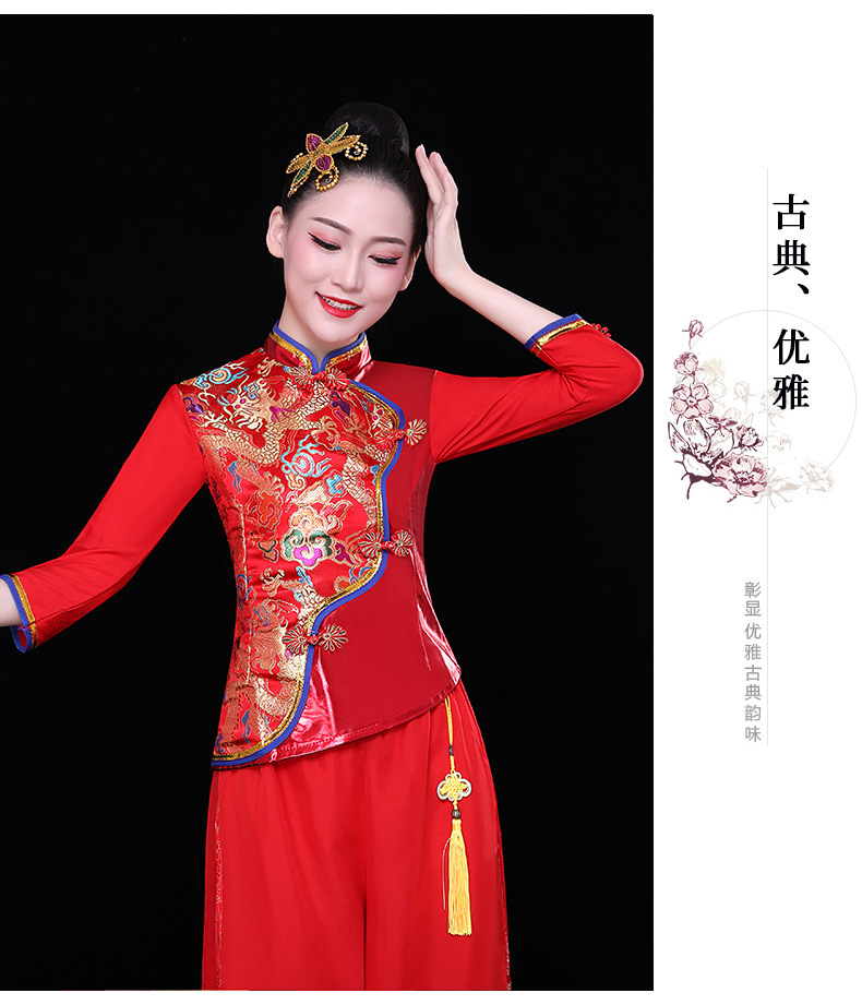 打鼓服演出服女喜庆套装中国风秧歌鼓舞腰鼓打鼓服装舞蹈服中国鼓