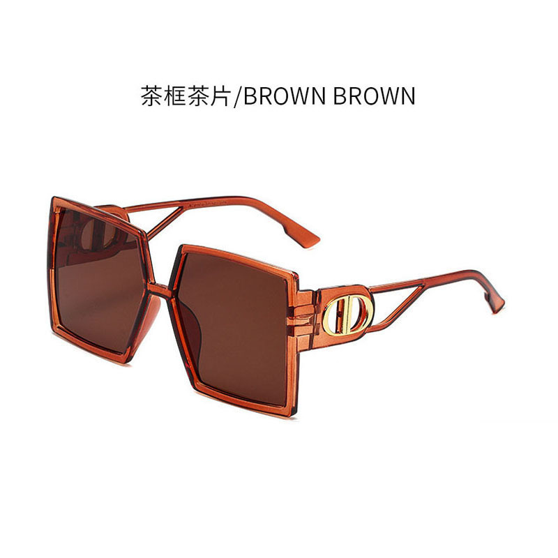 New Cross-Border Hollow Glasses Leg Sunglasses Large Frame European and American Fashion Square Retro Men's Sunglasses Women's Ins