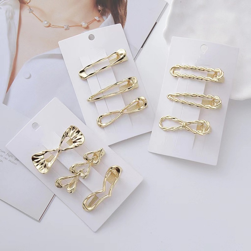 new normcore metal barrettes silver shaped wave duckbill clip love butterfly hair clip side clip headdress wholesale