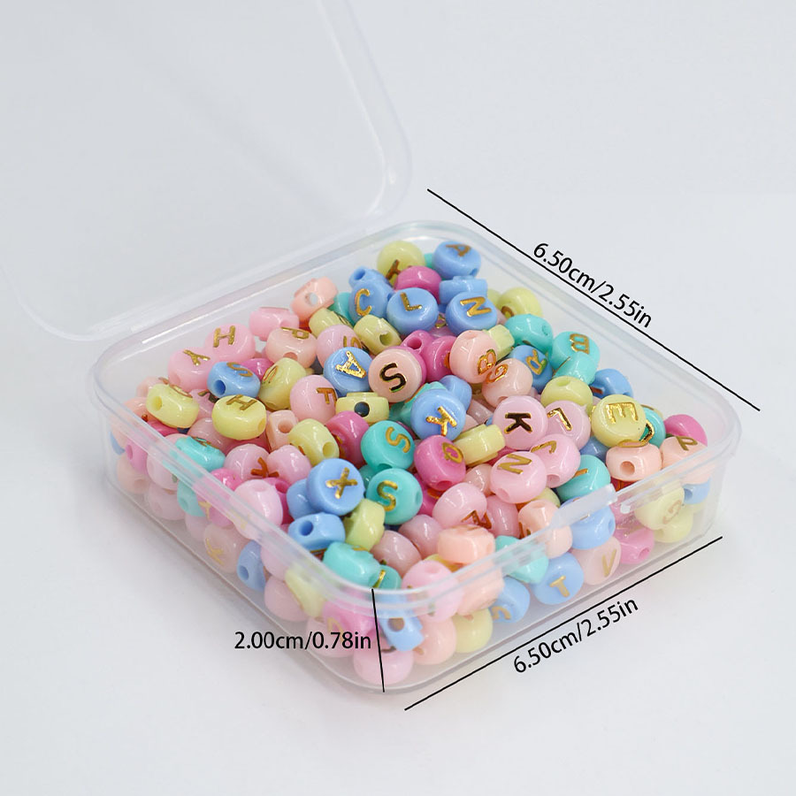 7mm Colorful English Beads Loose Beads Accessories Acrylic Beaded Accessories Handmade Bracelet Diy Material Wholesale