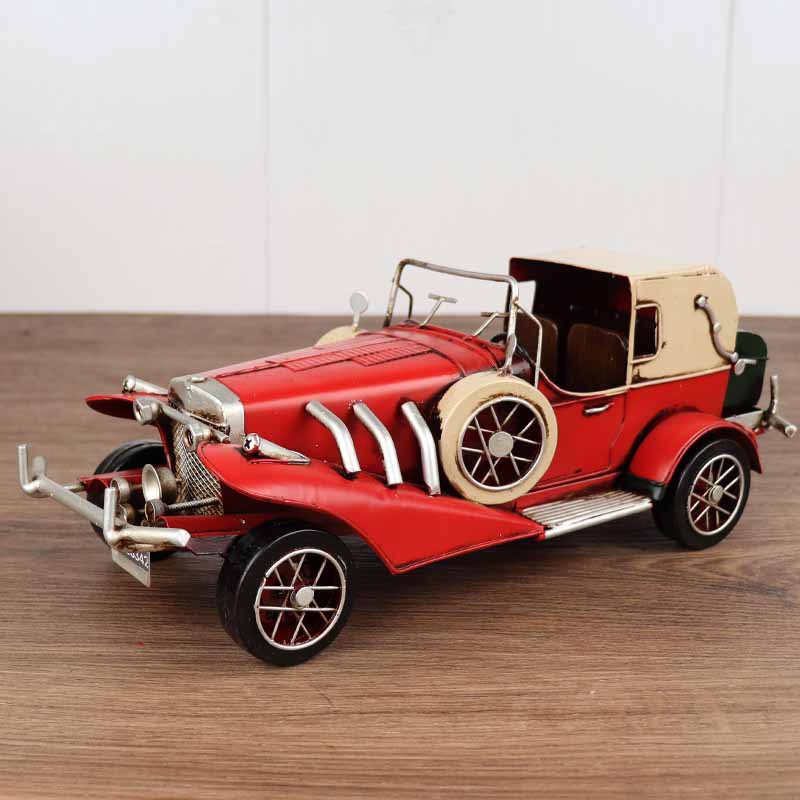 1924年布加迪type35跑车模型铁艺复古怀旧老爷车橱窗收藏装饰摆件